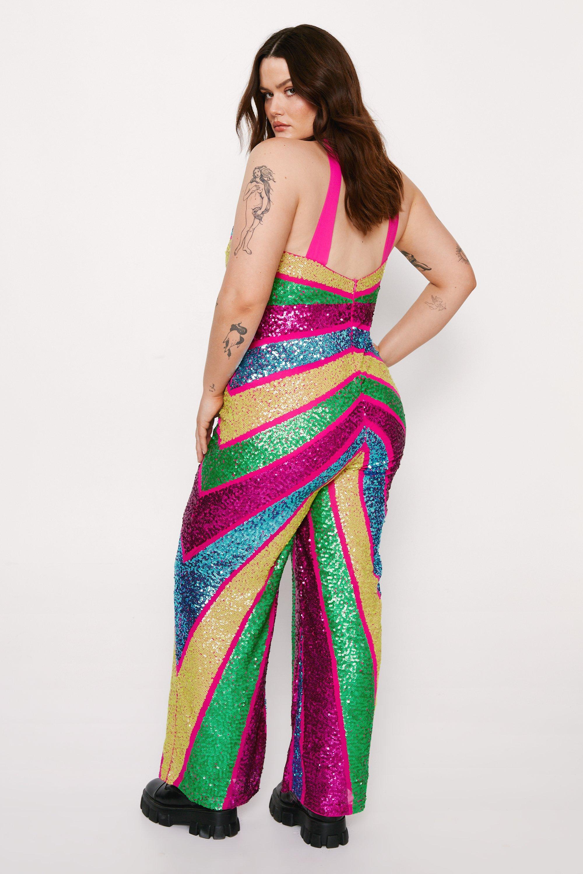 Rainbow best sale jumpsuit boohoo